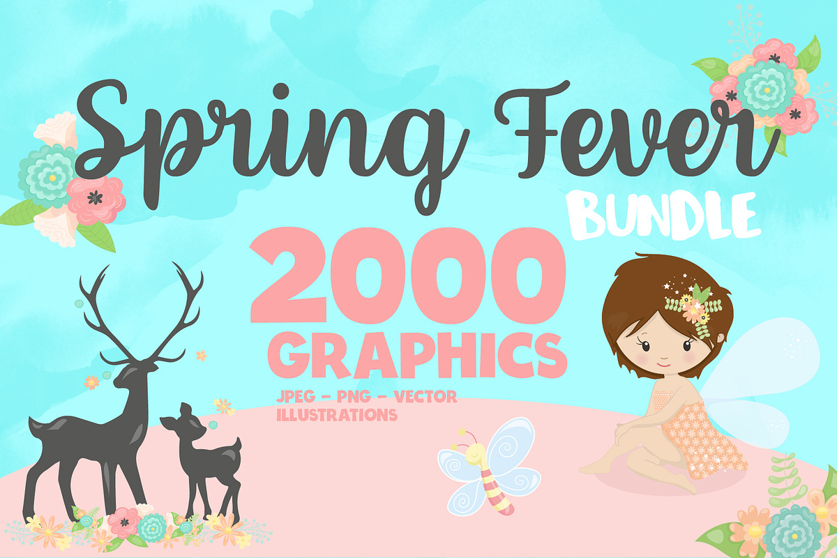 Spring Fever Bundle - 2000 in 1, an Animal Illustration by PrettyBundles (Photo 1 of 5)