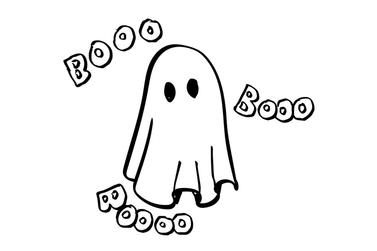 Cartoon Halloween Ghost Floating, an Illustration by patrimonio