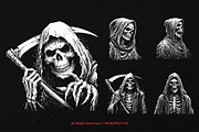 10 Bundle Dark Art Grim Reaper Skull, an Illustration by Morspective (Thumbnail 3 of 7)