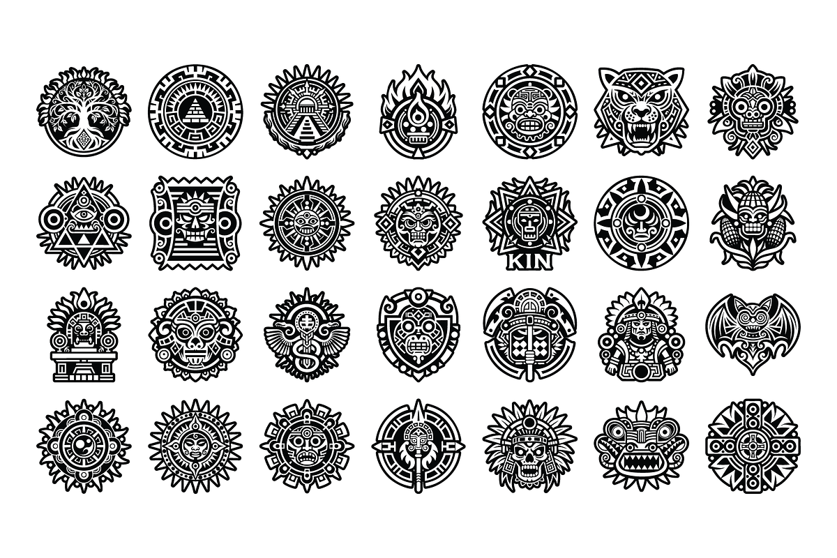 Aztec and Mayan Symbols & Ornaments, an Icon by Vector Portal (Photo 5 of 6)