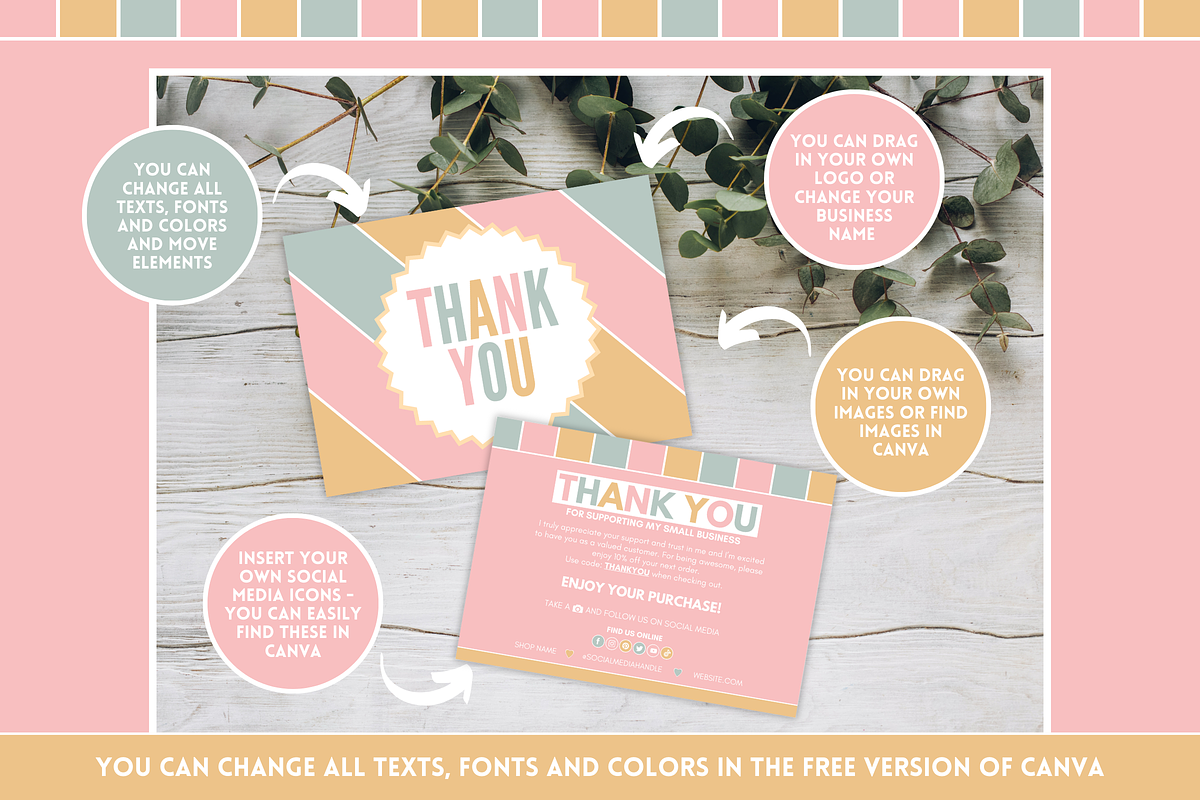 Cute Thank You Card Template, a Card Template by SunshineStudioBoutique (Photo 7 of 10)
