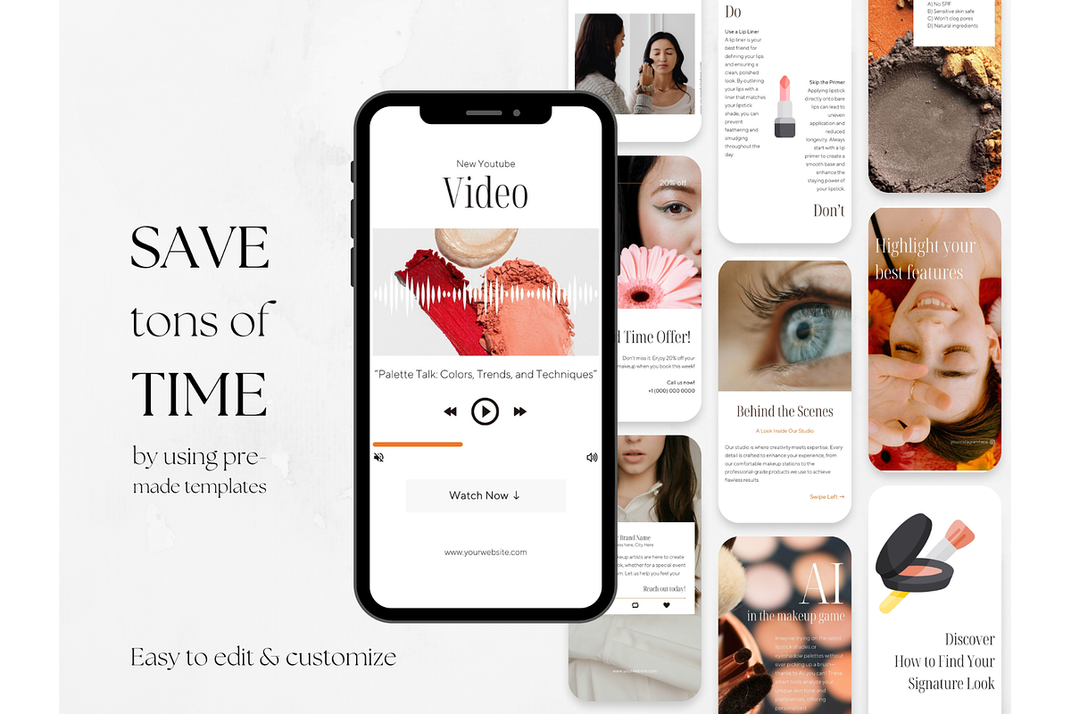 100 Beige MakeUp Social Media Story, a Social Media Template by PatternLab. (Photo 3 of 9)