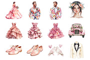 Pink Floral Wedding Clipart, an Illustration by Design Market (Thumbnail 3 of 4)