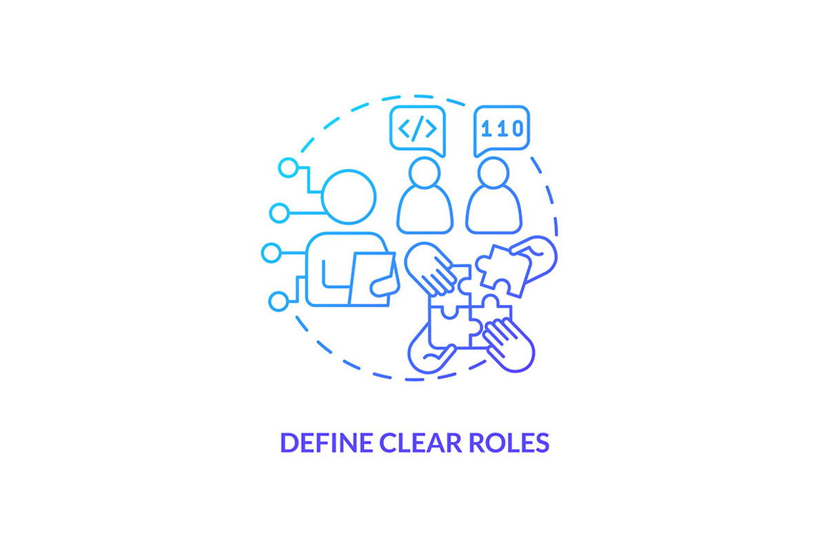 Define clear roles blue gradient, an Icon by IMG Visuals