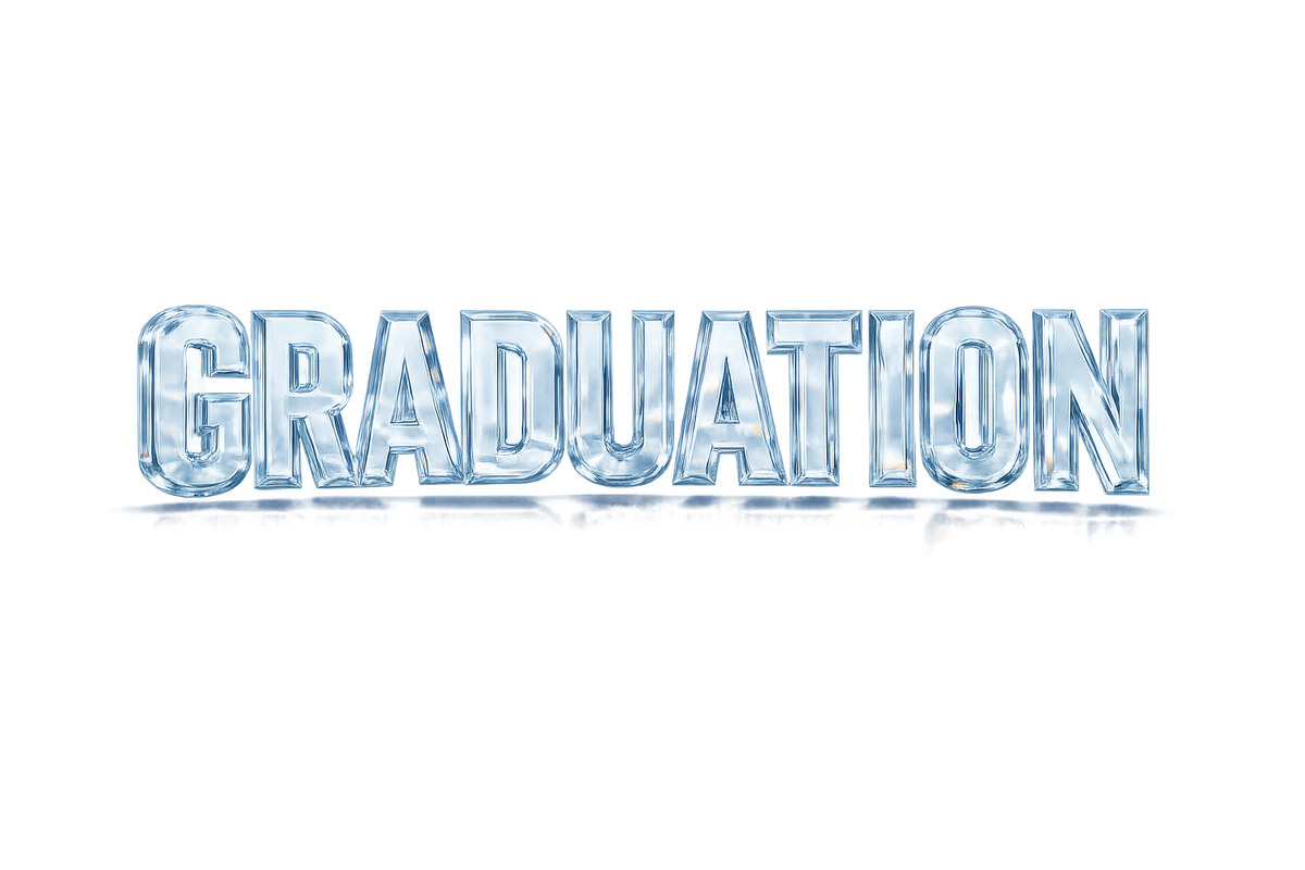 Graduation ice sculpture in bold let, an Illustration by Dvoevnore photos