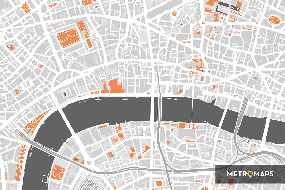 London Map – Orange, an Illustration by MetroMaps (Photo 1 of 3)