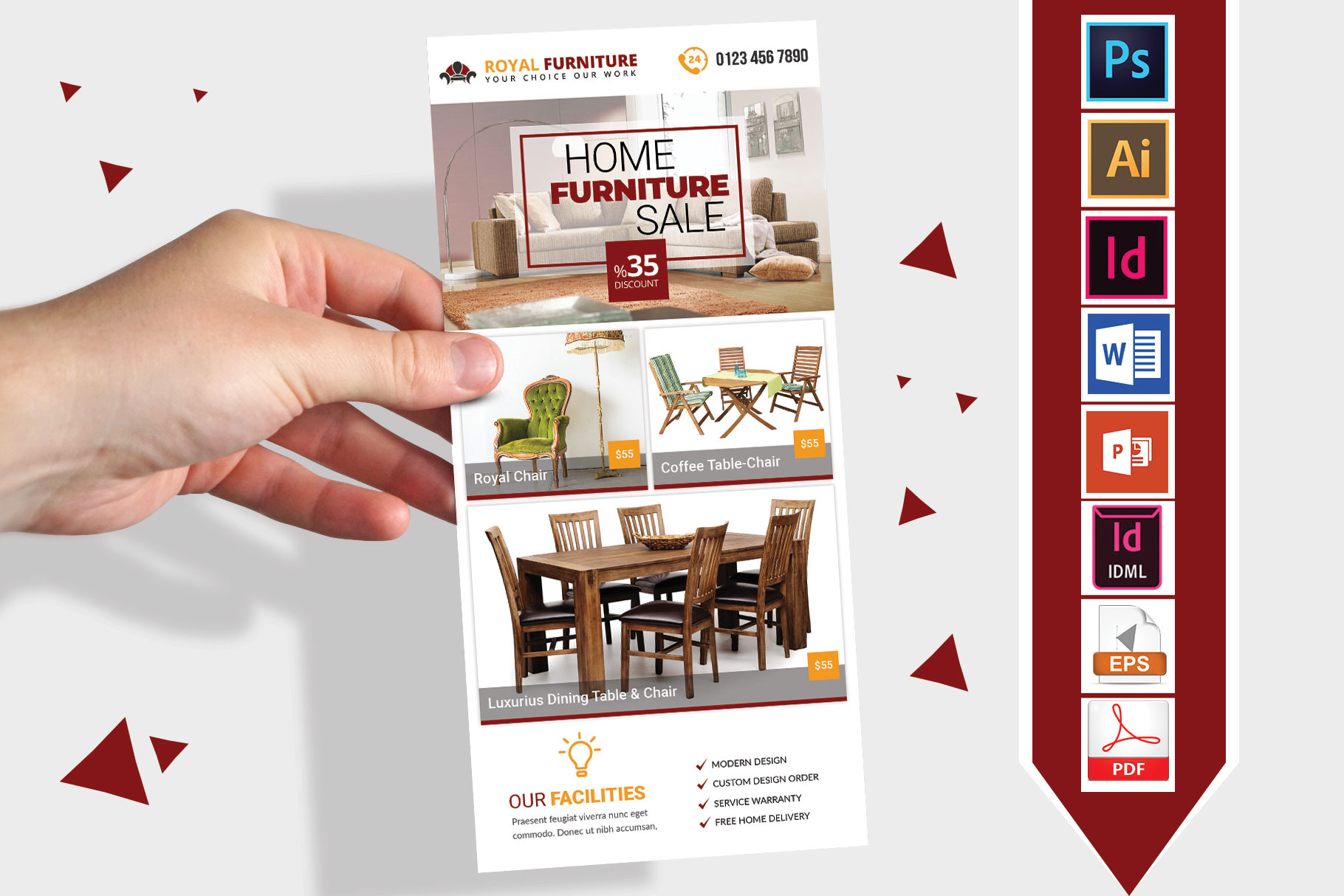 Rack Card  Furniture Shop Dl Flyer by Imagine Design Studio  Creative Market