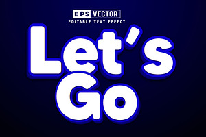 Lets Go Vector 3d Editable Text