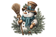 Cozy Snowman Clipart JPG, an Illustration by Memories By Lea (Thumbnail 10 of 17)