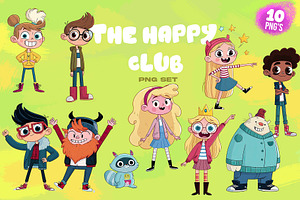 THE HAPPY CLUB PNG SET, a Person Illustration by XiXong STUDIO