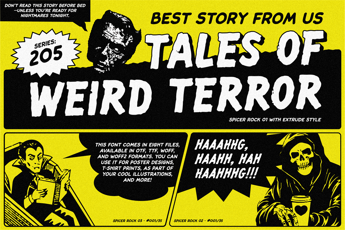 Spicer Rock Horror Font Collection, a Sans Serif Font by 24Design Studios (Photo 4 of 10)