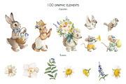 Watercolor Vintage Animal garden set, an Animal Illustration by TanyaSchuka (Thumbnail 6 of 11)