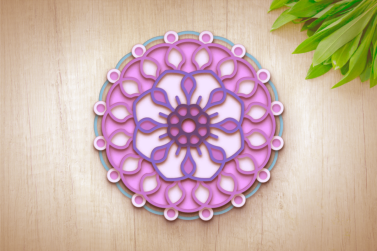 3D Orchid Flower Mandala - SVG Cut F, an Object Graphic by Arshad Ali (Photo 3 of 8)