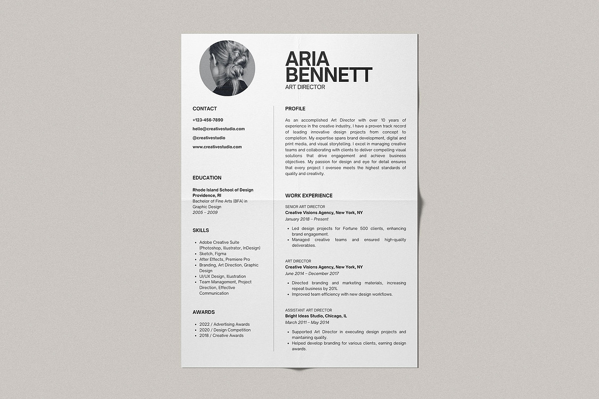 Minimalist Business Resume Template, a Resume Template by Moscovita Studio (Photo 7 of 8)