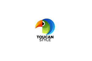 Gradient toucan vector logo design, a Branding & Logo Template by OmerStudio