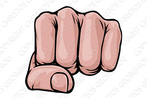 Fist Punch Hand Comic Book Pop Art, an Illustration by Christos Georghiou