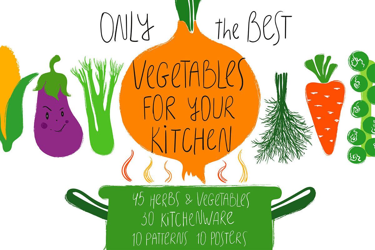 Vegetables For Your Kitchen, a Food Illustration by Annakniaz (Photo 1 of 11)