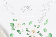 Floral Line Art & Watercolor Set, an Illustration by Laras Wonderland (Thumbnail 2 of 9)