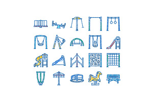 playground park outdoor play icons, an Object Illustration by pikepicture