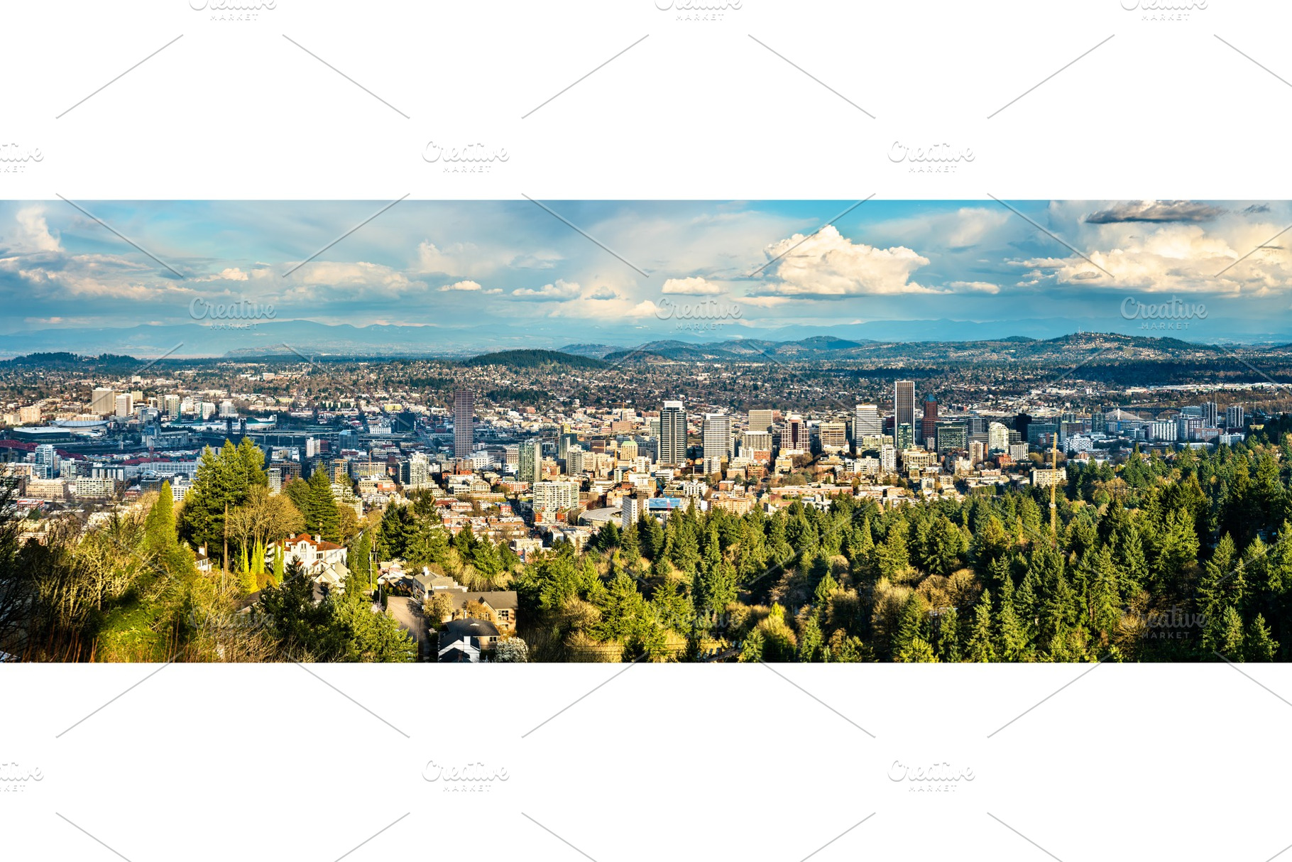 Panorama of portland downtown in featuring portland, city, and panorama, an Architecture Photo by Leonid Andronov