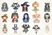 Whimsical Quirky Spooky Girl Clipart, an Illustration by Rose Art (Thumbnail 2 of 7)