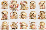 Whimsical Easter Hedgehog Clipart, a Seasonal Illustration by Rose Art (Thumbnail 2 of 6)