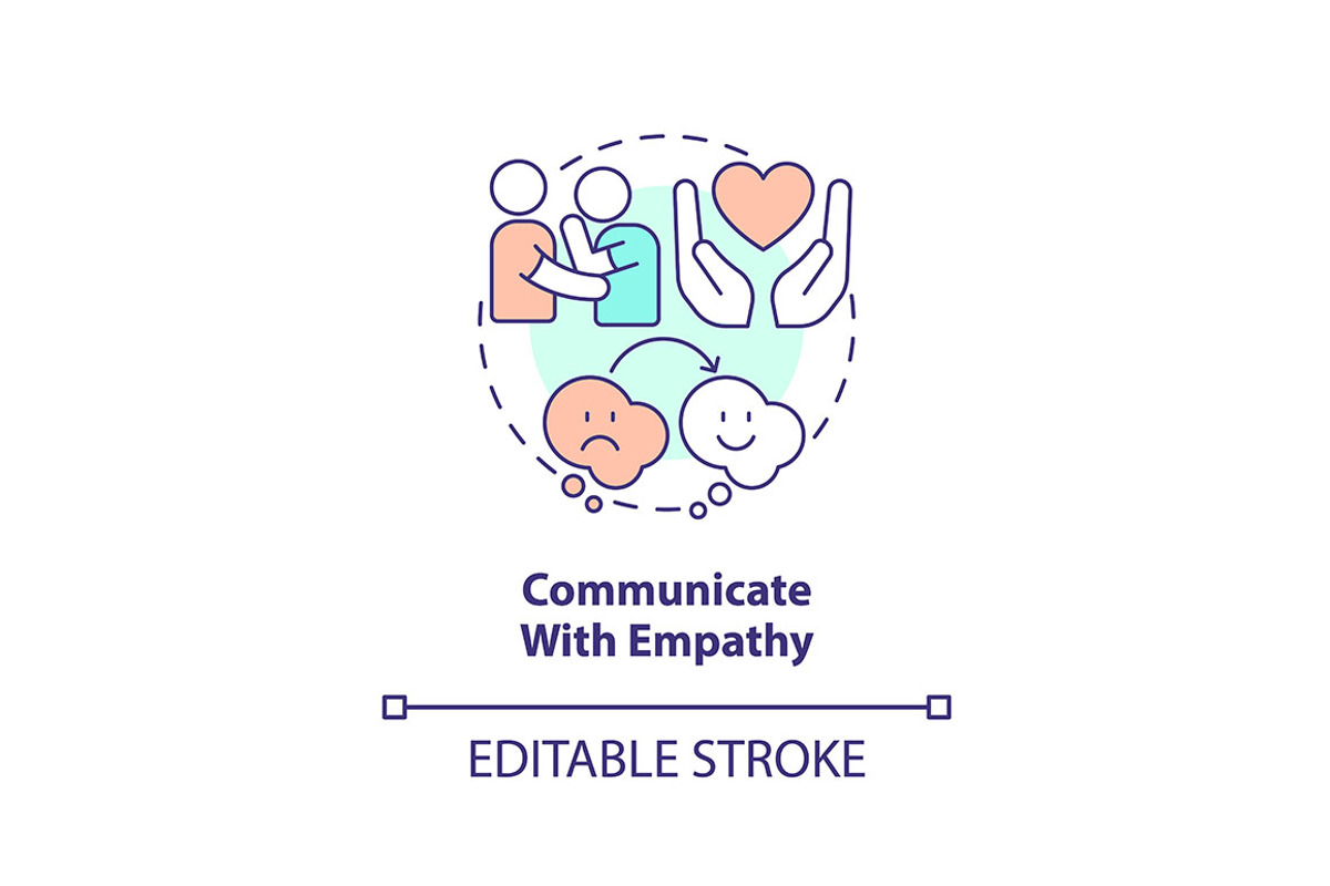 Communicate with empathy concept, an Outline Icon by IMG Visuals