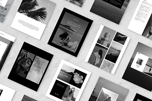 Canva minimal black and white posts, a Templates & Theme by Uyava Space
