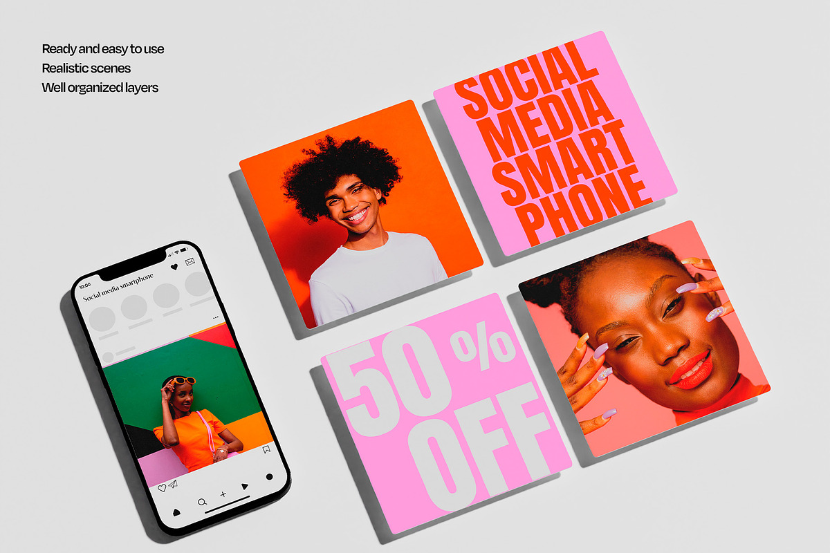 Social Media Smartphone Mockup Set, an iPhone Mockup by Mego-studio (Photo 6 of 6)