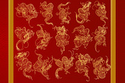Golden dragon clipart, a Decorative Illustration by TaKong Magics (Thumbnail 3 of 6)