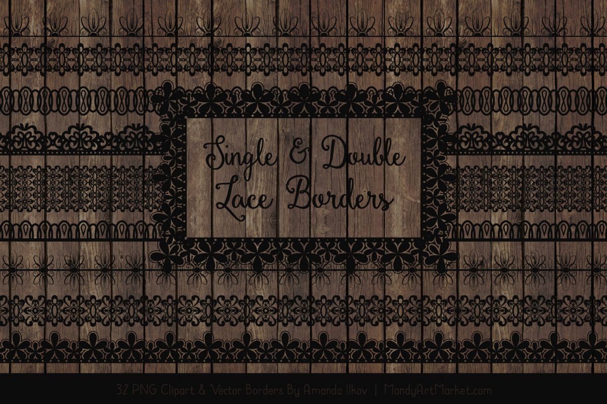 Black Lace Clipart Borders, an Illustration by Amanda Ilkov (Photo 5 of 5)