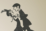 Set of characters in vintage party., a Decorative Illustration by JeraRS (Thumbnail 2 of 2)