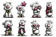 Christmas Whimsical Bear Clipart, an Illustration by Dream Creation (Thumbnail 2 of 6)