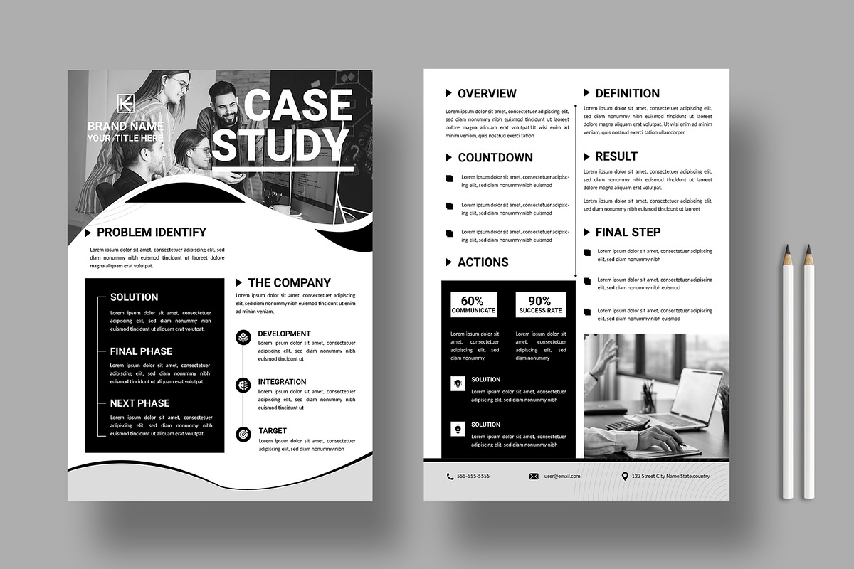 Black and White Business Case Study, a Stationery Template by MightyDesign (Photo 1 of 8)