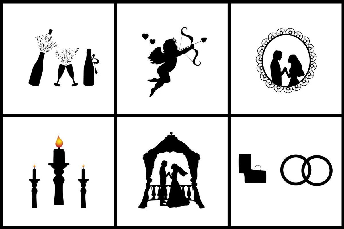 30 Silhouettes symbol Wedding, an Icon by kozyrevaelena (Photo 4 of 4)