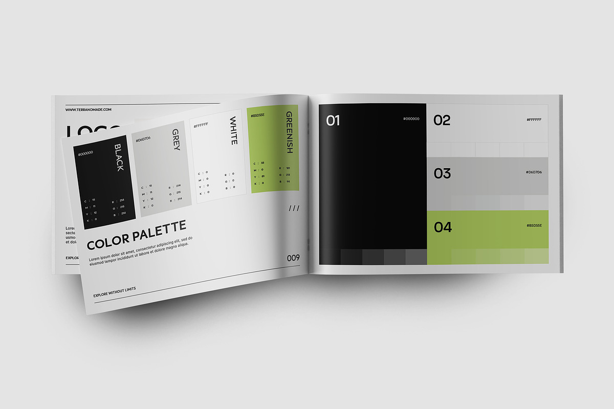 A4 Modern Brand Guideline Template, a Branding & Logo Template by TMint Play (Photo 3 of 7)