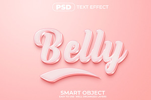 Belly 3D Editable Psd Text Effect