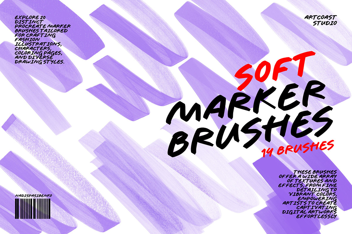 Soft Marker Procreate Brushes, a Brush Add-On by Spasibenko Art (Photo 3 of 5)