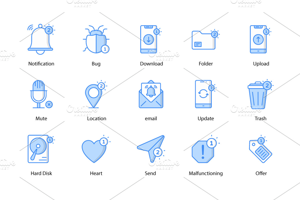 Notifications icons, an Icon by Vector Squad (Photo 4 of 5)