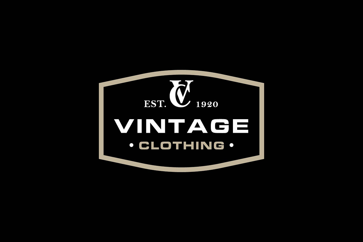 Initial VC CV for vintage clothing, a Branding & Logo Template by funpixel