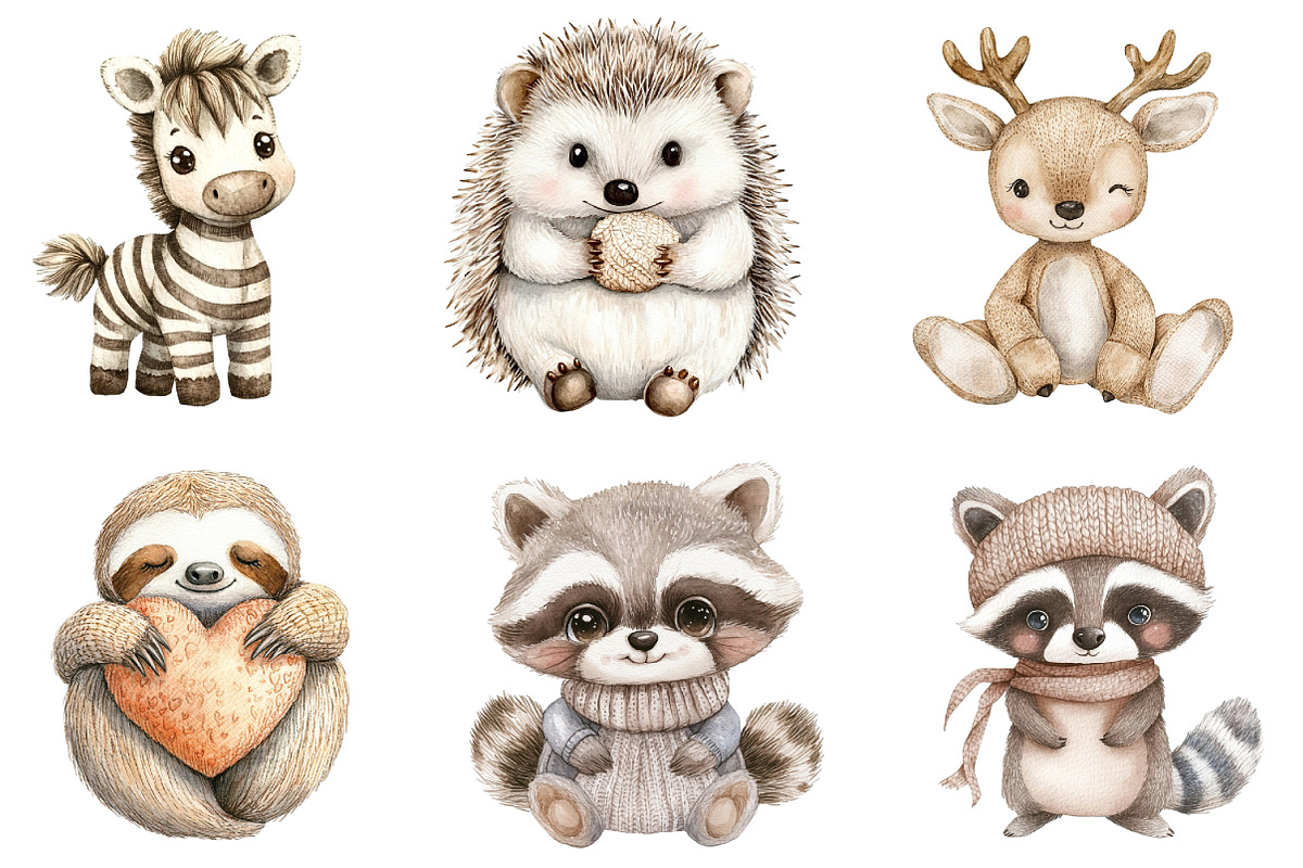 Vintage Knitted Plush Baby Animals, a Seasonal Illustration by DreamArtGraphic (Photo 4 of 4)