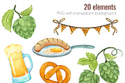 Beer Clipart PNG Set, a Food Illustration by Mespilia (Thumbnail 2 of 5)