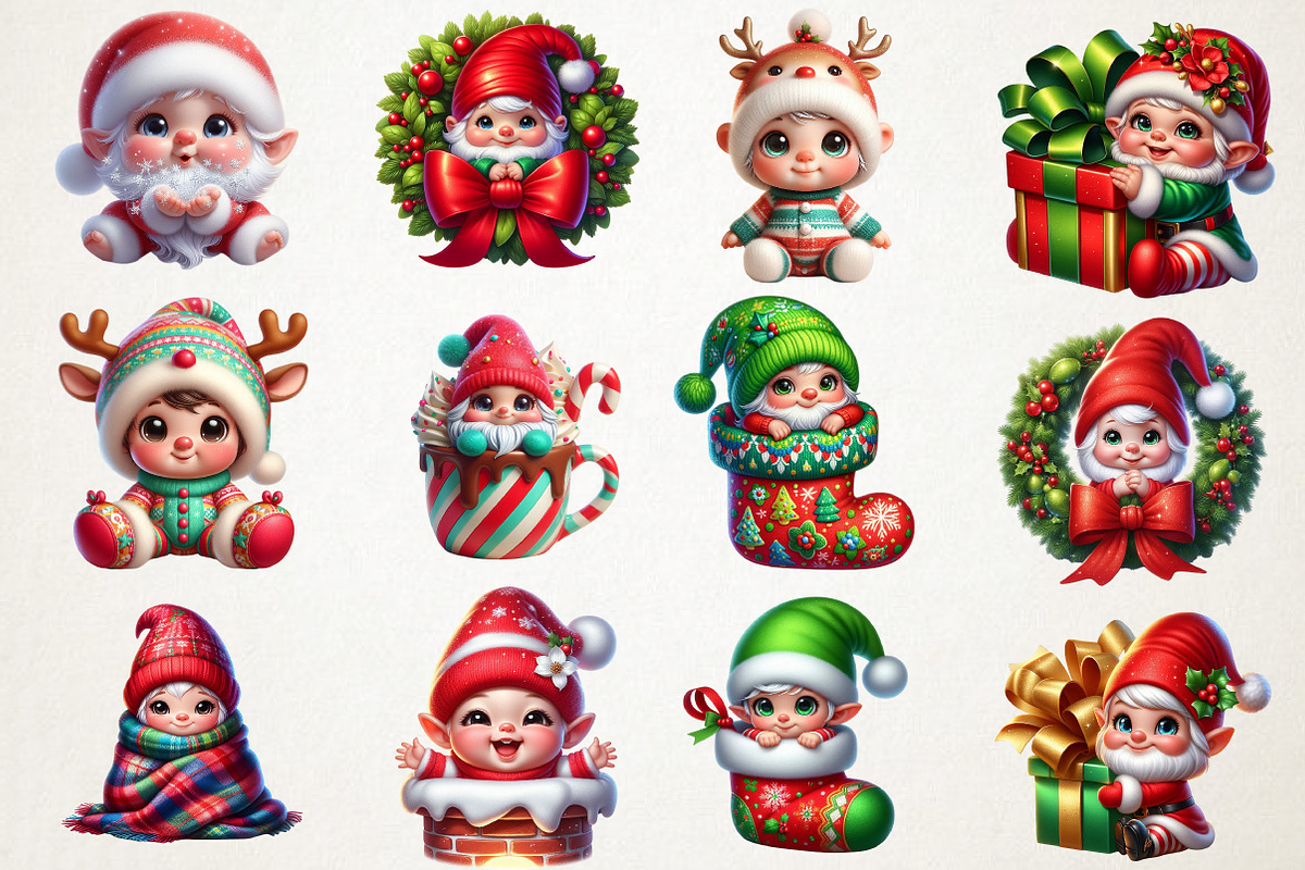 Cute Christmas Baby Gnome Sublimatio, an Illustration by RobertsArt (Photo 2 of 5)