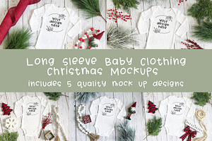 Christmas Baby Onesie Mockup Bundle