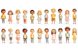 Happy cartoon little kids PNG, a Person Illustration by Bubert Art