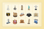 World Landmark Building 3D Icon Pack, an Education Illustration by twinstd (Thumbnail 6 of 6)