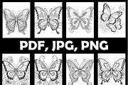 Butterfly Zentangle Coloring Book-V3, an Animal Illustration by Design Zone (Thumbnail 5 of 7)