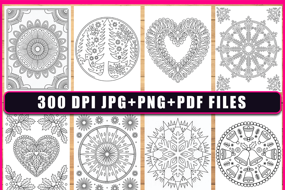 Christmas Mandala- Coloring Book, a Decorative Illustration by Ink Gallery (Photo 2 of 5)