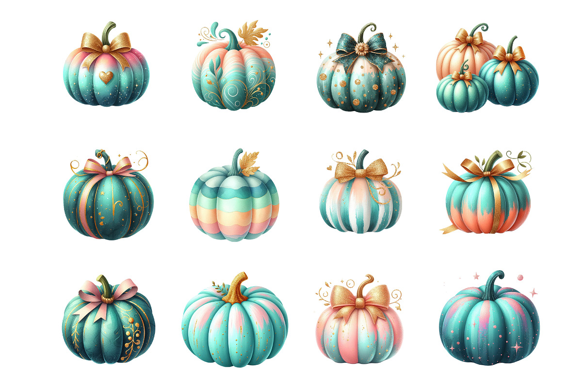 Brush Stroke Pumpkin Clipart Bundle, an Illustration by SinaCreation (Photo 2 of 7)