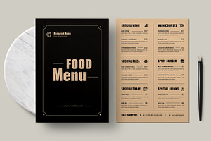 Food Menu Template Layout, a Stationery Template by MightyDesign